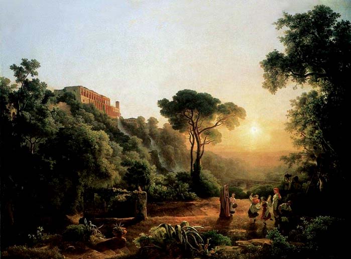 Landscape near Tivoli with Vintager Scens